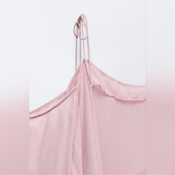 ZARA BOHO SEMI-SHEER VOLUMINOUS BLOUSE - Picture 9 of 9